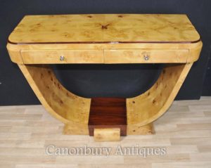 Art Deco Tabella Biondo Ogee Noce Tavoli Interni