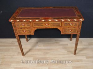 Impero francese noce Table Desk Bureau Plat ginocchio Hole