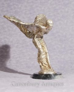 Art Nouveau Silver Spirit Statua di bronzo Flying Lady