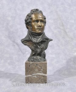 Bronzo Busto inglese Duca di Wellington Waterloo militare britannica
