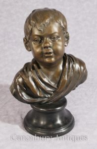Classica francese in bronzo del ragazzo Busto Casting Bambino