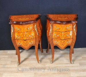 Coppia Impero francese Bombe Cassapanche Cassetti comodini Comodino