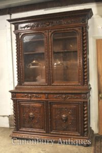 Grande Antico Oak Cabinet Libreria Agriturismo Barley Twist 1880