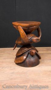 Mano francese Tabella Sea Turtle Side intagliato