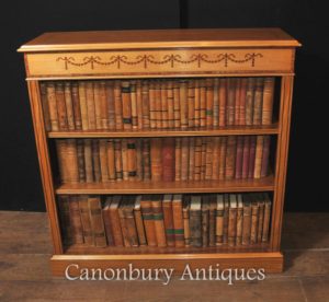 Regency anteriore aperto Libreria in satinwood Sheraton Librerie