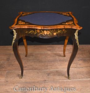 Antiquari Impero Francese Giochi Tavoli Interni Marquetry Floral