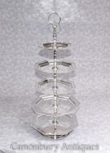 Piastre di sostegno della torta di Tier della vaschetta dell'argento vittoriano