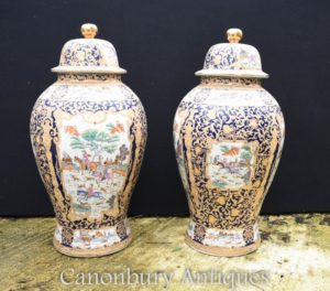 Accoppiamenti grandi cinesi Qing Porcellana Tempio Ginger Jars Vasi Vasi Urne
