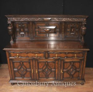 Antiquariato in rovere Jacobean Servosterzo Cucina Buffet Cucina