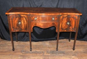 Antique Sheraton Sideboard Server Buffet Fiamma Mahogany 1920s
