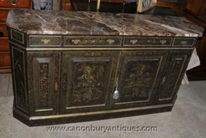 Cassa in argento antico francese in lana nera con Chinoiserie