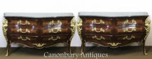 Coppia Grande Bombe Francese Commodes Cassetti di Cassetti Kingwood