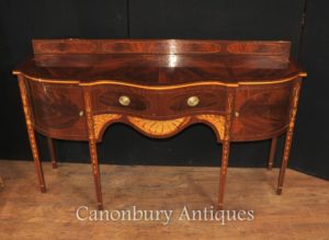Divano in legno di mogano Hepplewhite Buffet Buffet in legno Marquetry Inlay