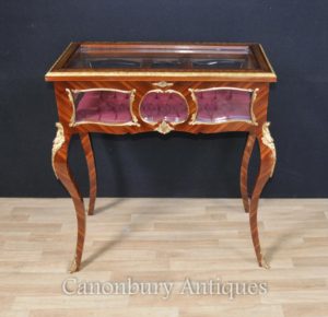 Francese Louis XVI Vetrina Custodia per gioielli in pelle