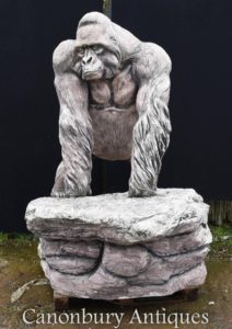 Giant Lifesize Stone Gorilla Giardino Statua Scimmia Ape Art