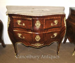 Impero francese Bombe Commode Cassapanca Top in marmo