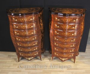 Pair Impero Francese Bombe Cassetti Cassetti Commodes Tall Boys