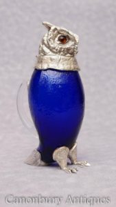 Piatto d'argento Bristol Glass Owl Bevande Dispenser Decanter Bottiglia