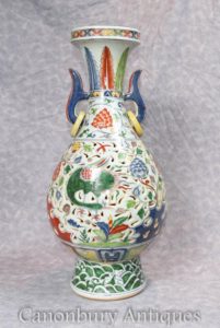 Singolo porcellana cinese Dragon Vase Urn Qianlong Ceramica