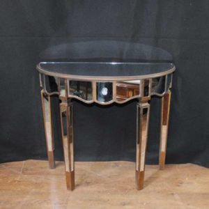 Tabella con consolle specchiata Tavoli in stile Art Deco Demi Lune