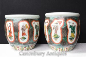 Coppia vasi in porcellana cinese Famille Verte