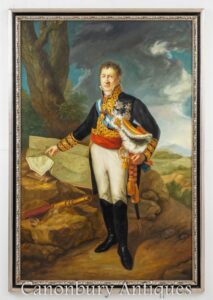 Dipinto ad olio inglese Duca di Wellington - Ritratto di arte militare
