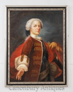 Pittura a olio georgiana - Ritratto Monarchia inglese del principe reggente