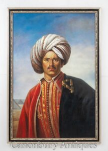 Ritratto del sultano vittoriano della pittura a olio - pittura maschile dell'Arabia