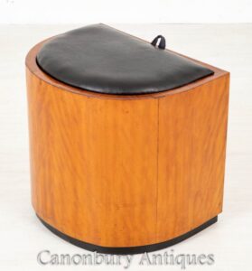 Sgabello vintage Art Déco con seduta antica, 1930 circa