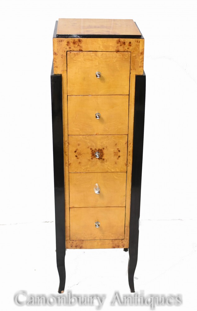 Cassettiere Art Déco - Interni alti ebanizzati