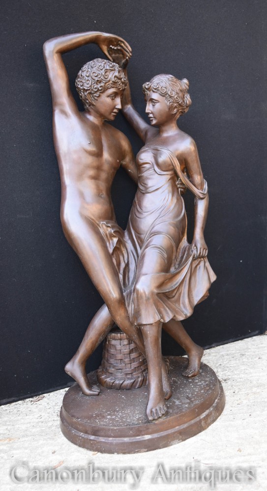 Coppia di statue di amanti in bronzo classico - Casting giardino d'arte italiana