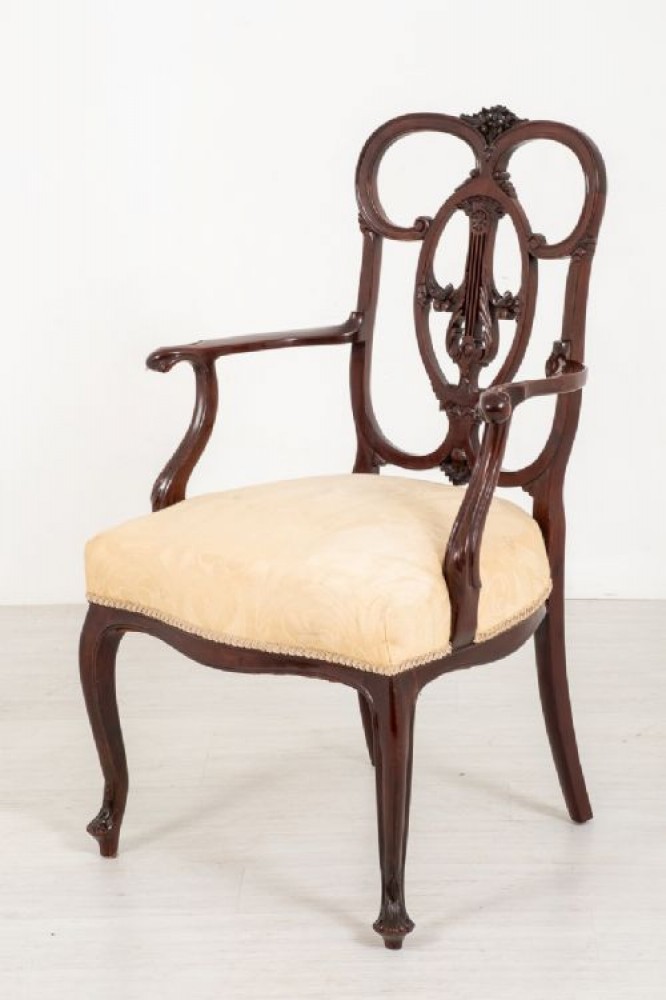Poltrona Chippendale Carver - Mogano antico 1890