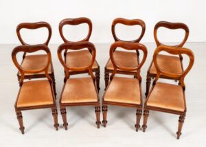 Set sedie da pranzo vittoriane - Antico Balloon Back 1880