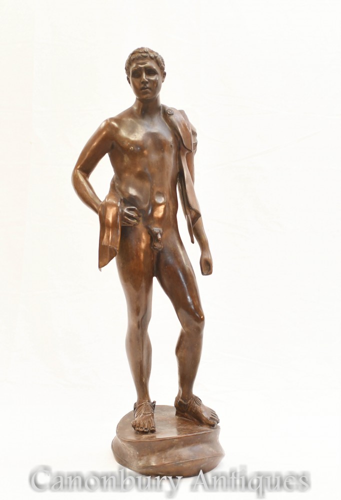 Statua del David nudo in bronzo - Statuetta classica