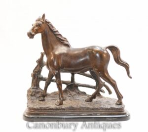 Statua del cavallo in bronzo francese - Mene del pony equestre