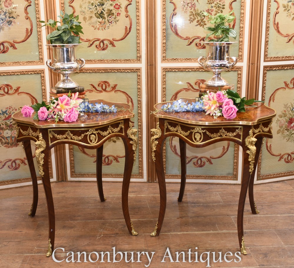 Tavolini Luigi XV - Intarsio intarsiato francese da tavolo occasionale
