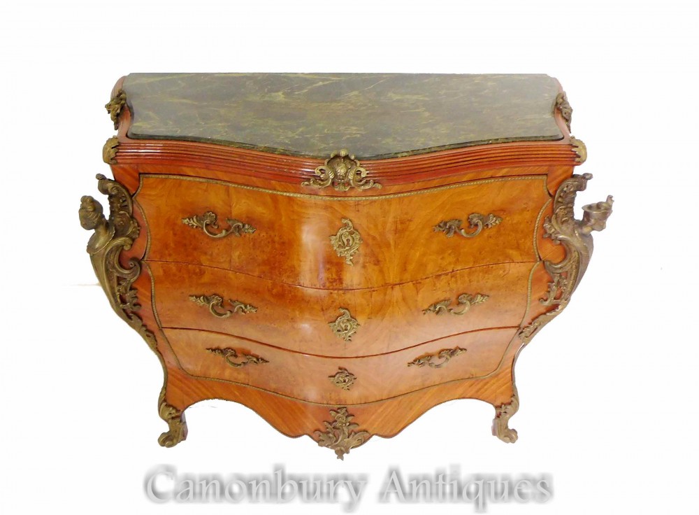 Comò Bombe Impero Francese - Cassettiera Antica Noce 1900