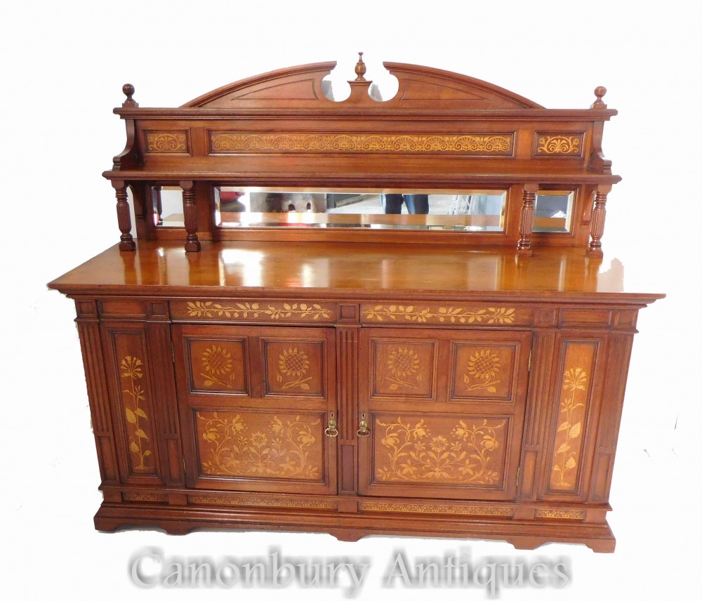 Credenza Arts and Crafts - Antico buffet edoardiano del 1900 circa