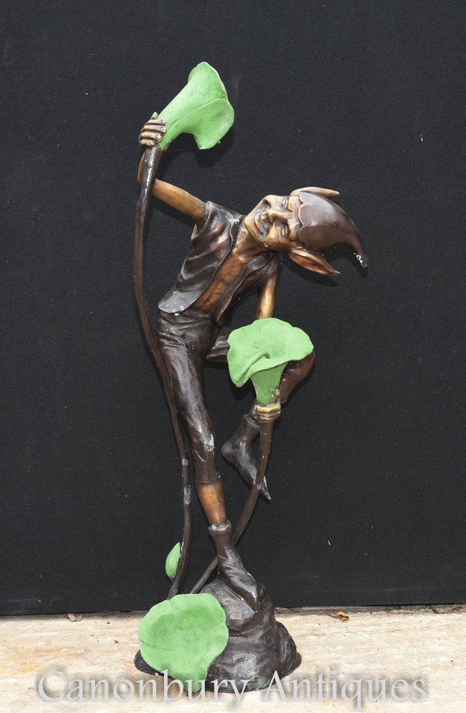 Fontana dei Goblin in bronzo - Colata in giardino della statua di Pixie Fairey