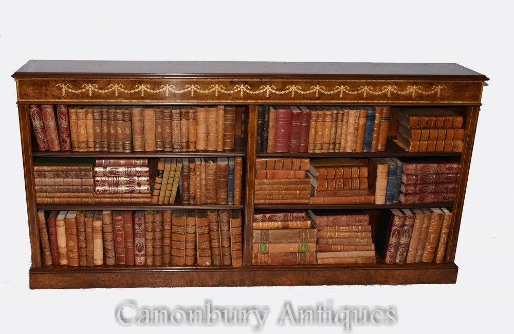 Libreria a giorno in noce - Librerie intarsiate Regency Study Interiors