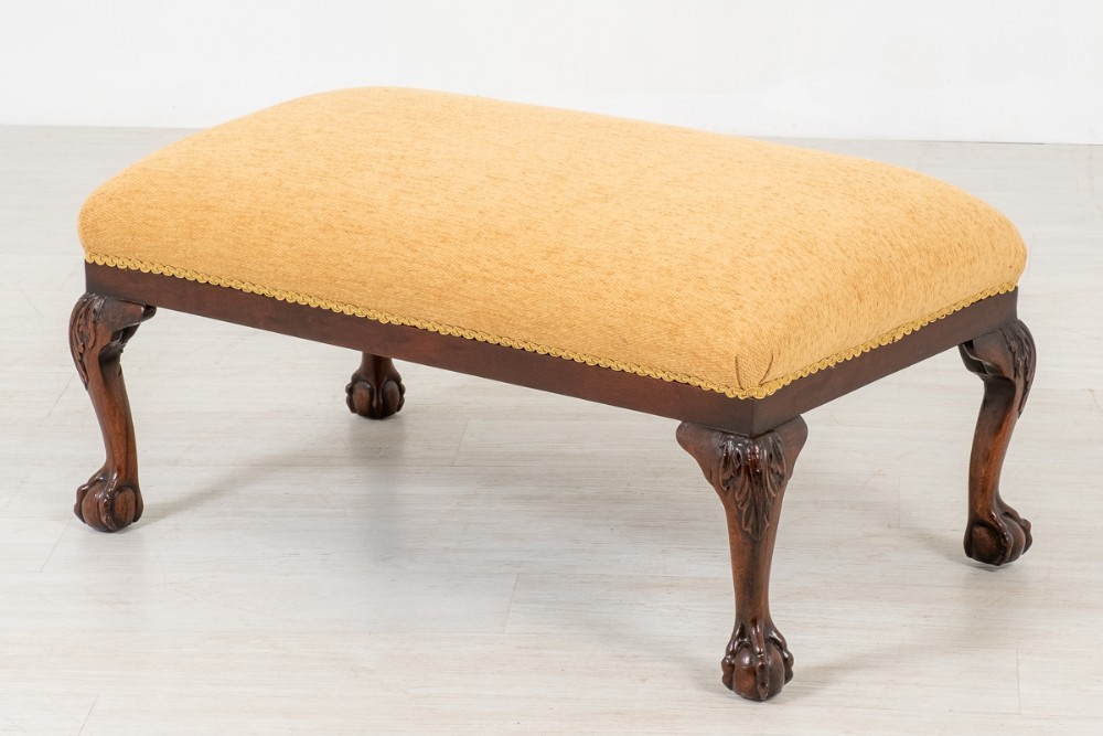 Sgabello Chippendale antico - Seduta in mogano