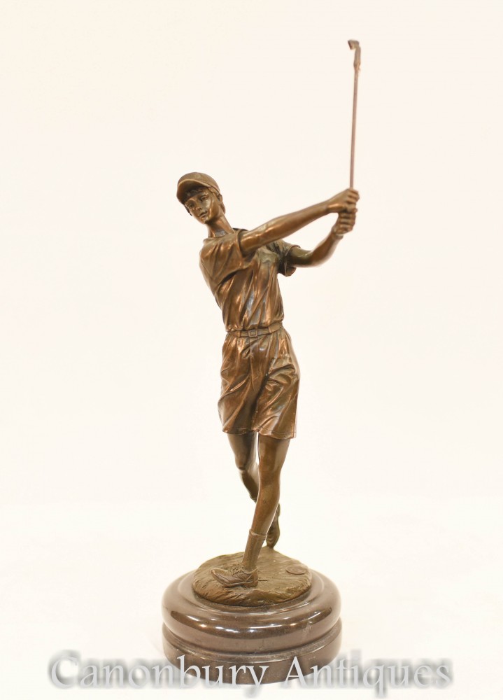 Statua di bronzo del golfista scozzese - Colata di golf