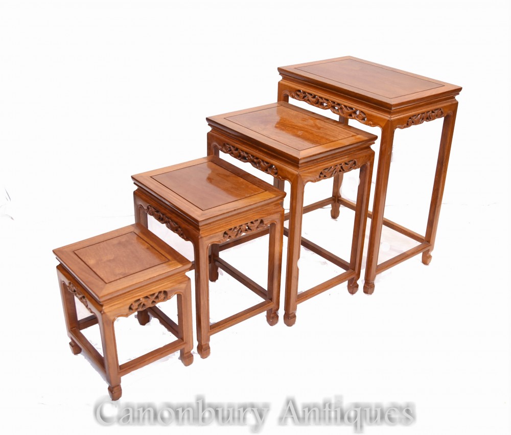 Tavolini cinesi antichi a nido - quattro lati, 1930 circa