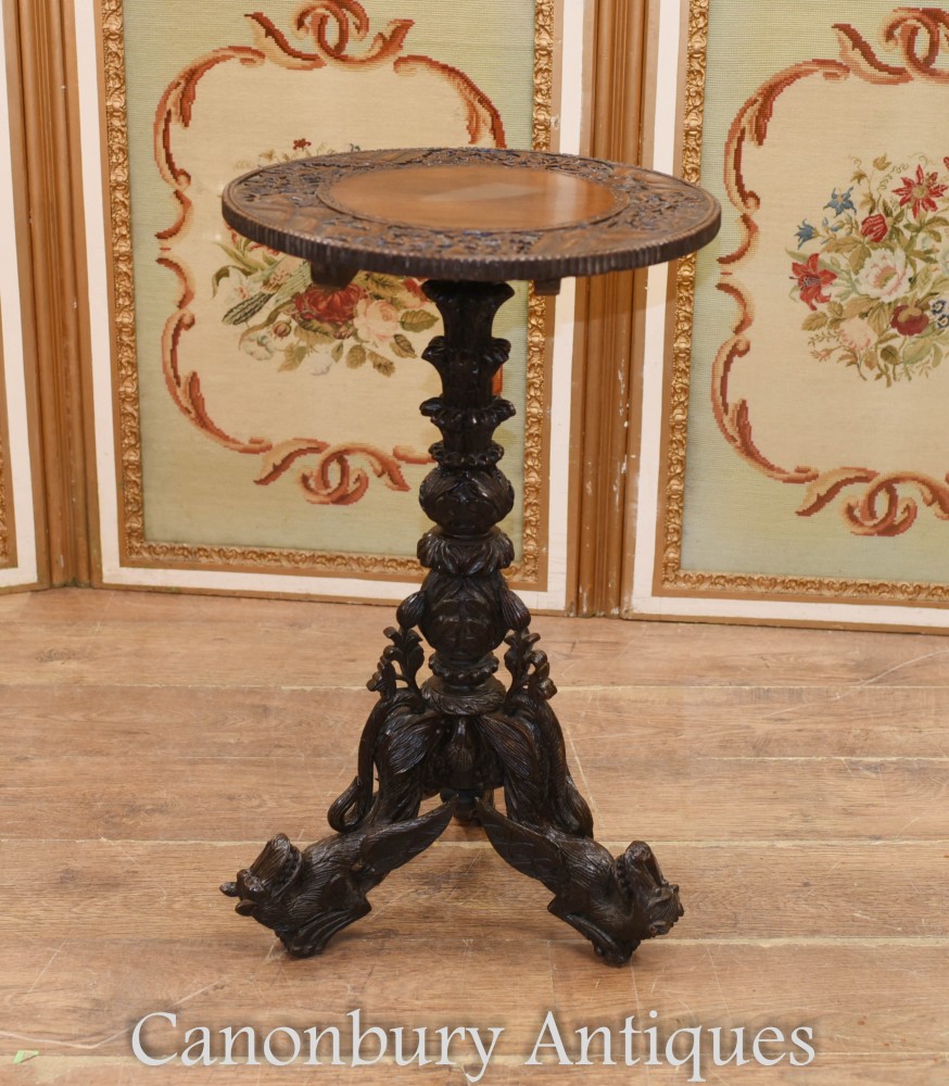 Tavolino birmano intagliato - Birmania antica 1890