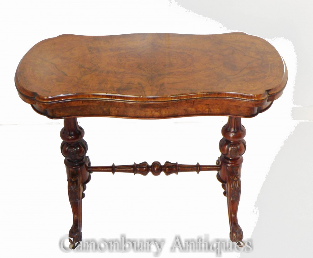 Tavolo da gioco antico - Tavoli da gioco vittoriani Noce 1880