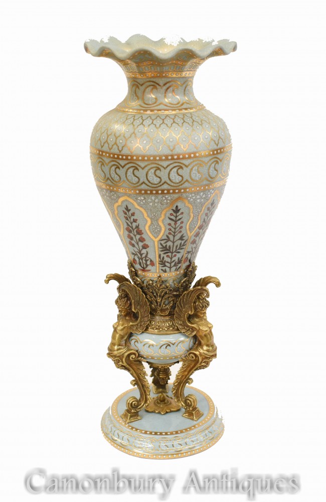 Vaso in porcellana francese Art Nouveau - Cariatide alata